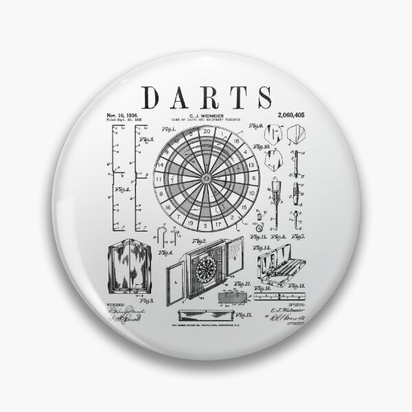 Item preview, Darts Player Dartboard Throwing Sport Vintage Patent Print designed and sold by GrandeDuc.