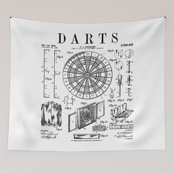 Item preview, Darts Player Dartboard Throwing Sport Vintage Patent Print designed and sold by GrandeDuc.