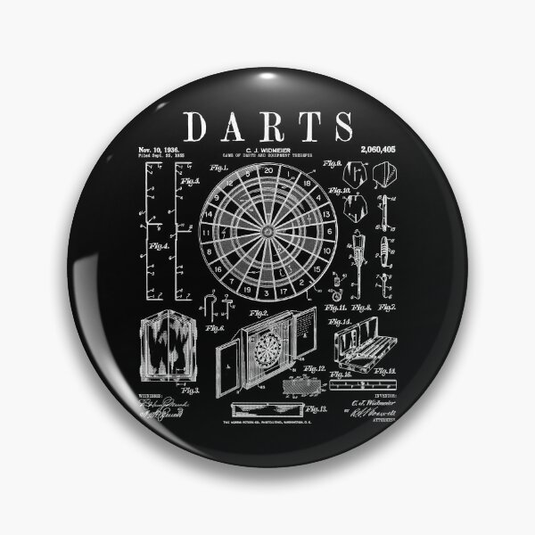 Item preview, Darts Player Dartboard Throwing Sport Vintage Patent Print designed and sold by GrandeDuc.