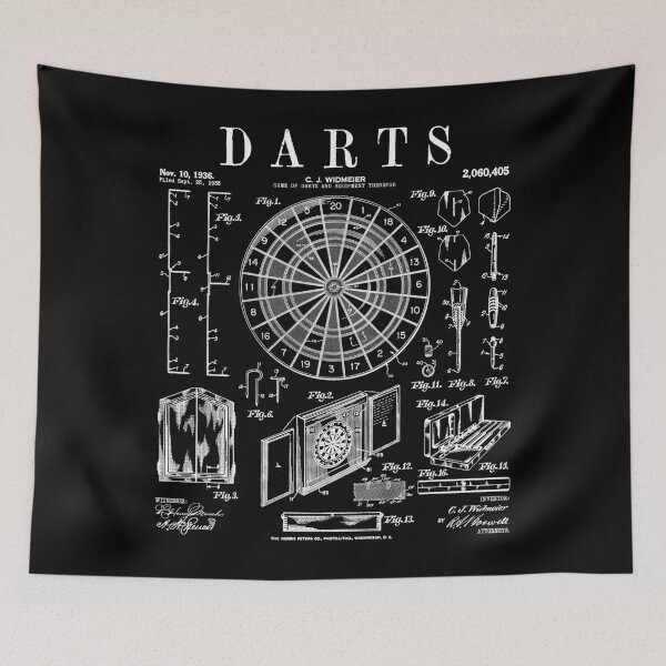 Item preview, Darts Player Dartboard Throwing Sport Vintage Patent Print designed and sold by GrandeDuc.