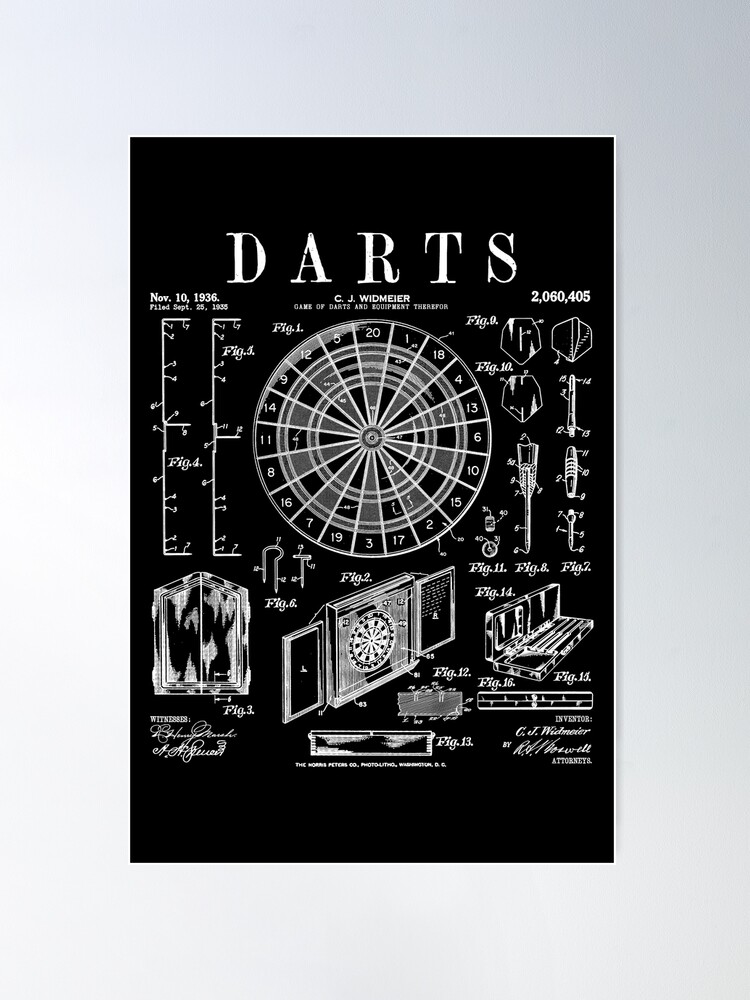 darts-player-dartboard-throwing-sport-vintage-patent-print-poster-for-sale-by-grandeduc-redbubble