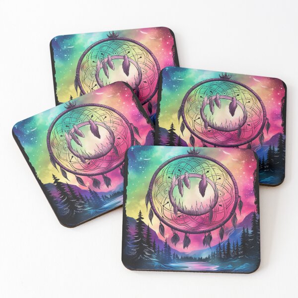 Item preview, Dreamcatcher Northern Light Aurora Borealis Scenery Mountains Rivers Trees designed and sold by NLTees.
