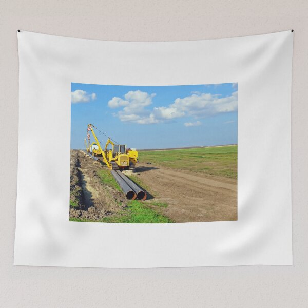 Item preview, gas pipeline construction site with machinery designed and sold by goceris.