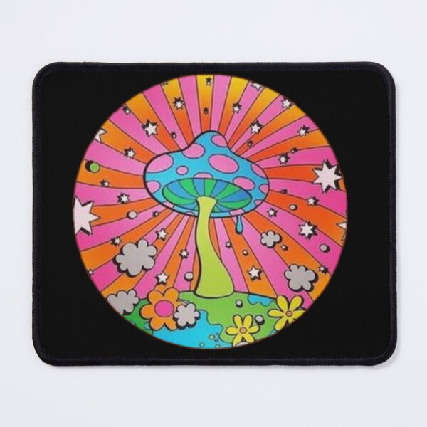Item preview, Trippy colourful mushroom and flowers designed and sold by BrontesWhimsyStore.