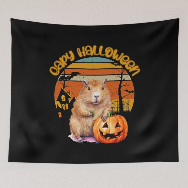 Item preview, Happy Capy Halloween with pumpkin designed and sold by CleanDecor.