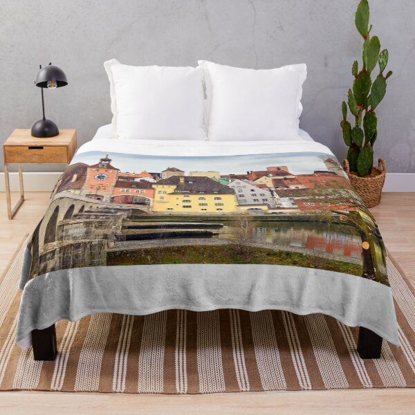 Item preview, Stone bridge and old buildings in Regensburg Germany designed and sold by goceris.