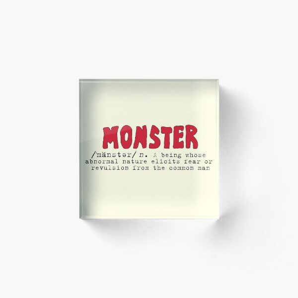Monster Definition - Red Acrylic Block