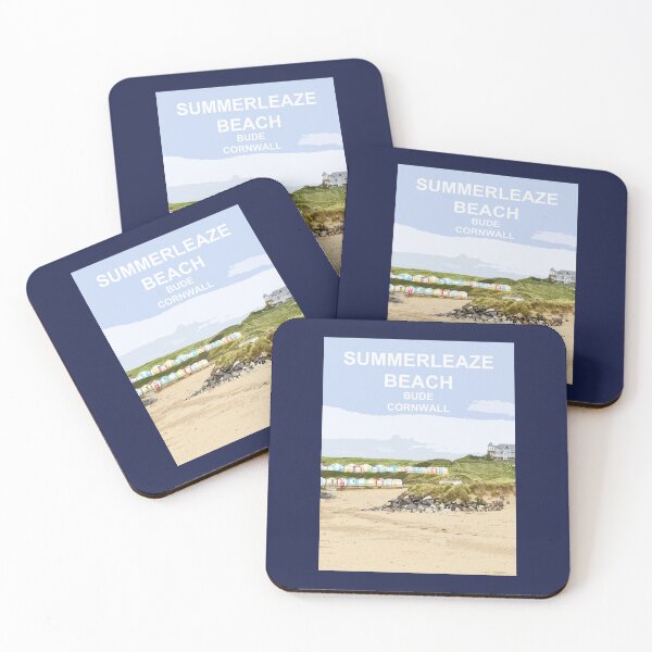 Item preview, Summerleaze Beach Bude Cornwall.  Cornish gift Kernow Travel location poster designed and sold by BarbaraGlebska.