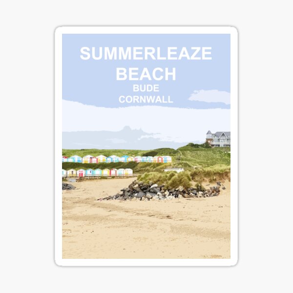Artikel-Vorschau von Summerleaze Beach Bude Cornwall. Cornish Geschenk Kernow Travel Standortplakat, designt und verkauft von BarbaraGlebska.