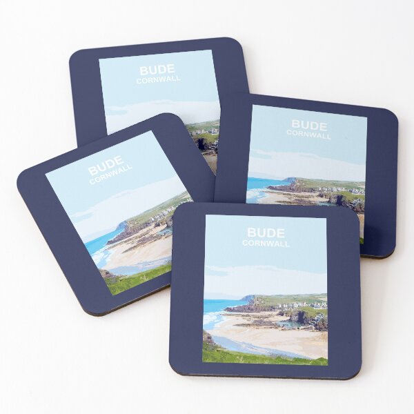 Item preview, Bude Cornwall.  Cornish gift Kernow Travel location poster designed and sold by BarbaraGlebska.