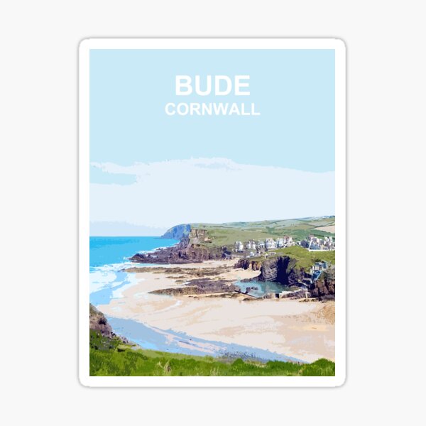 Artikel-Vorschau von Bude Cornwall. Cornish Geschenk Kernow Travel Standortplakat, designt und verkauft von BarbaraGlebska.