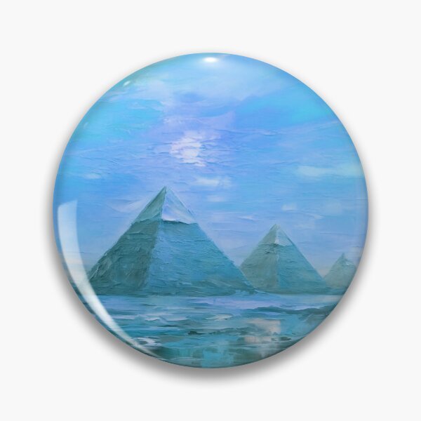 Item preview, The Pyramids of Giza, Egypt, Blue, AI Generated Art - One of the Seven Wonders of the Ancient World designed and sold by studioSharonKay.