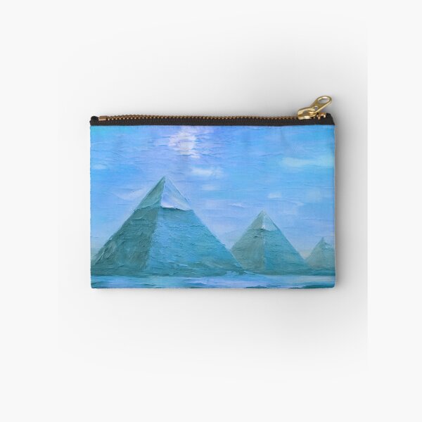Item preview, The Pyramids of Giza, Egypt, Blue, AI Generated Art - One of the Seven Wonders of the Ancient World designed and sold by studioSharonKay.