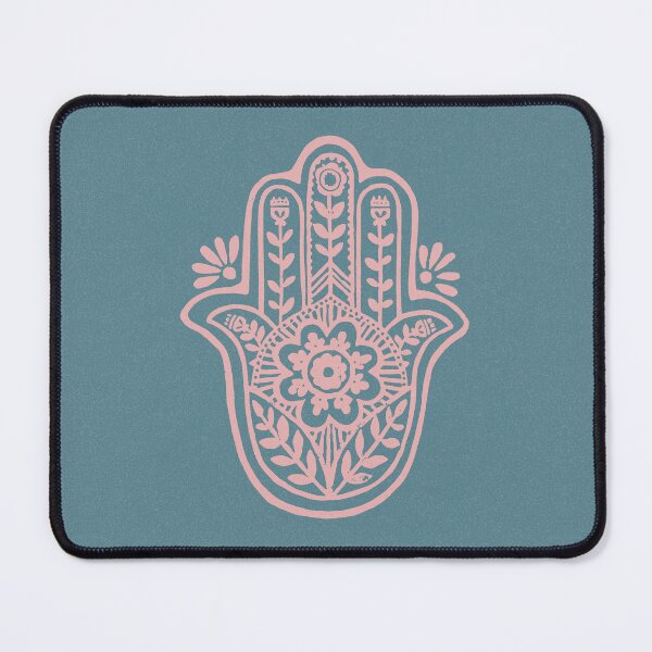 Artikelvorschau, Hamsa Flora Linocut - Peacock + Rose entworfen und verkauft von Irene Estelle.
