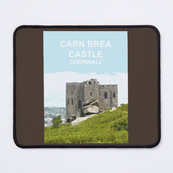 Item preview, Carn Brea Castle Cornwall. Cornish gift Kernow Travel location poster, Redruth designed and sold by BarbaraGlebska.