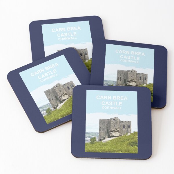 Item preview, Carn Brea Castle Cornwall. Cornish gift Kernow Travel location poster, Redruth designed and sold by BarbaraGlebska.