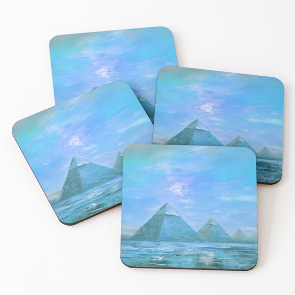Item preview, The Pyramids of Giza, Egypt, Blue, AI Generated Art - One of the Seven Wonders of the Ancient World designed and sold by studioSharonKay.
