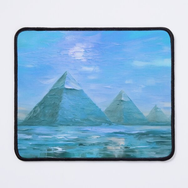 Item preview, The Pyramids of Giza, Egypt, Blue, AI Generated Art - One of the Seven Wonders of the Ancient World designed and sold by studioSharonKay.