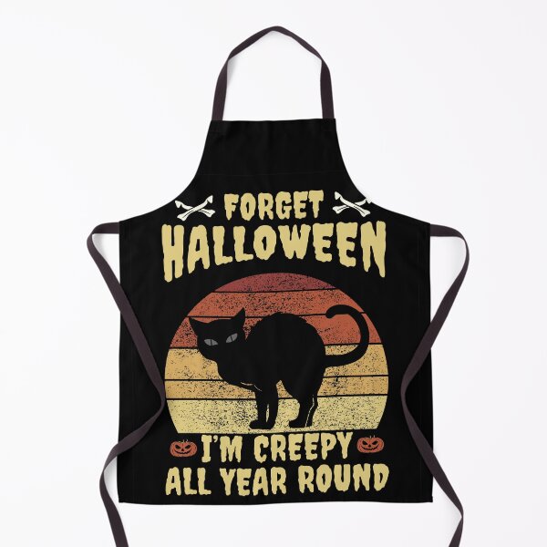 Item preview, Forget Halloween, I'm Creepy All Year Round, Black Cat, retro Sunset designed and sold by Sunmoonlove.