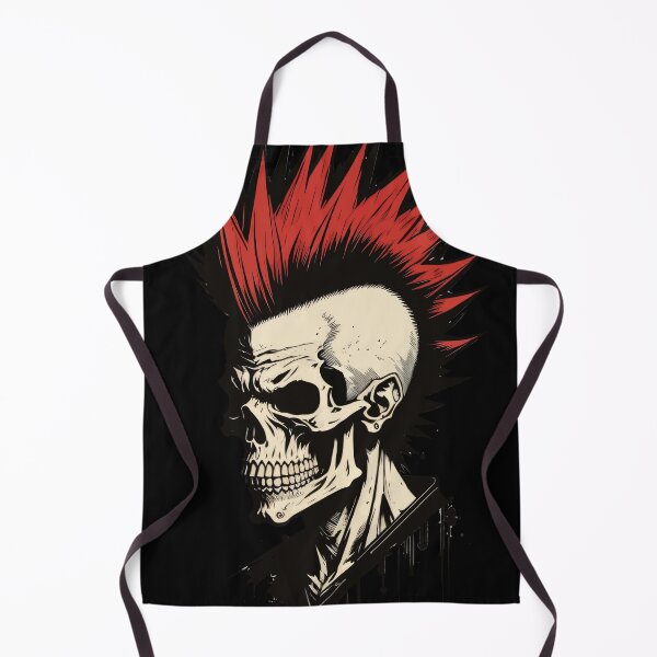 Item preview, Red Mohawk Skull Punk designed and sold by deathanarchy.