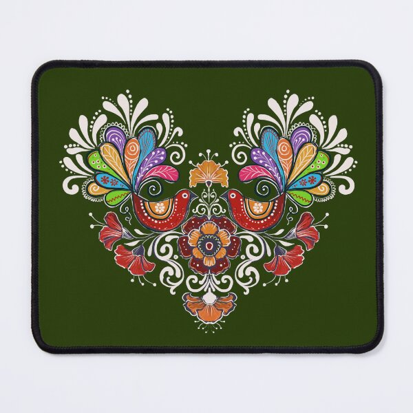 Item preview, folk colorful birds and spring flowers designed and sold by Hennagirl.