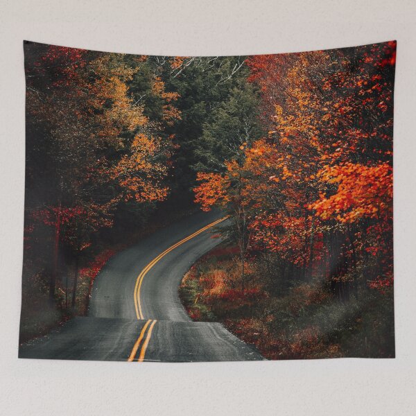 Item preview, Forest road in autumn designed and sold by OrionPhotograph.