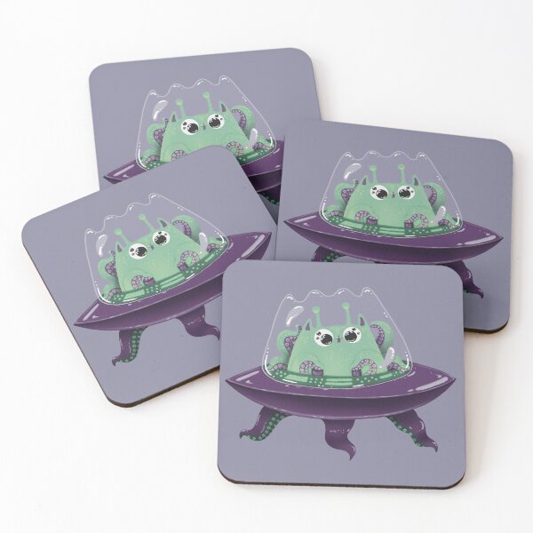Item preview, Alien Cat In A Flying Saucer Print designed and sold by Julia Sol.