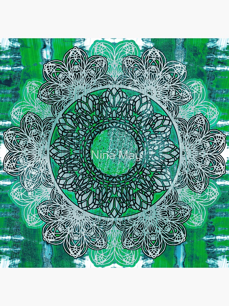 Thumbnail 3 of 3, Sticker, Celtic Mandala Shibori designed and sold by ninabmay.