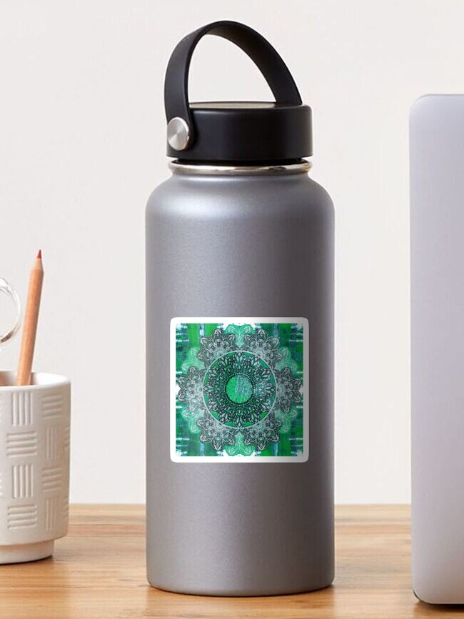 Thumbnail 1 of 3, Sticker, Celtic Mandala Shibori designed and sold by ninabmay.