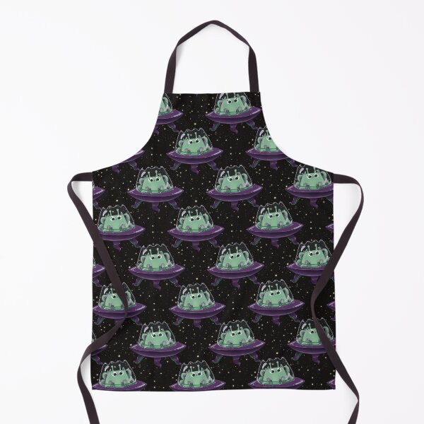 Item preview, Alien Cat In A Flying Saucer On Black Space Background Pattern designed and sold by Julia Sol.