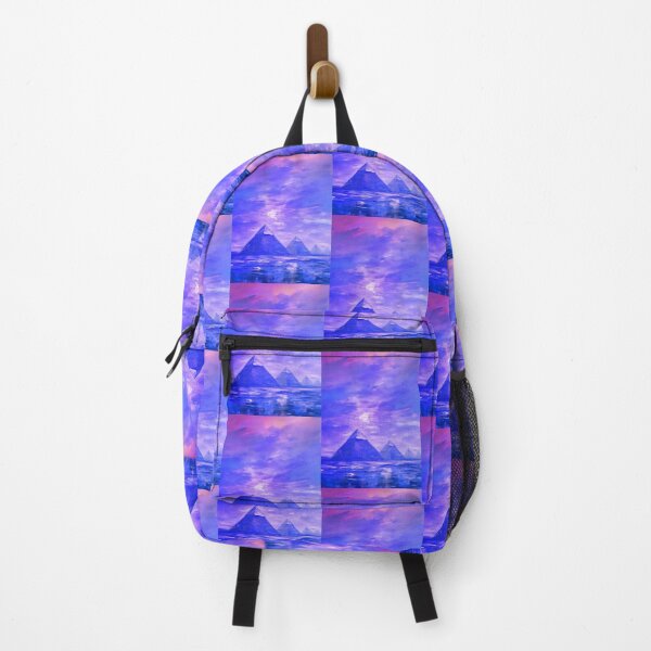 Item preview, The Pyramids of Giza, Egypt, Indigo-blue, AI Generated Art - One of the Seven Wonders of the Ancient World designed and sold by studioSharonKay.