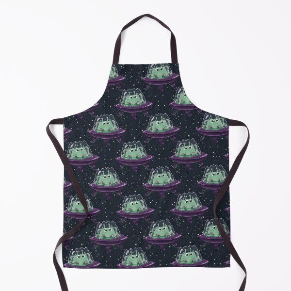 Item preview, Alien Cat In A Flying Saucer On Dark Blue Space Background Pattern designed and sold by Julia Sol.