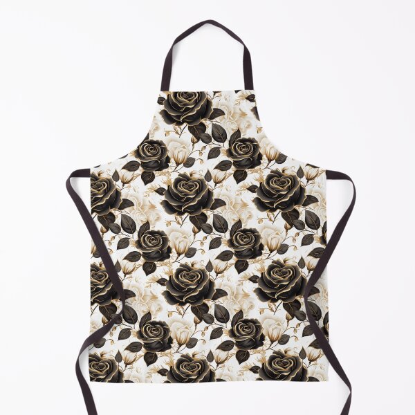 Item preview, Black and White Roses with golden inticate detales pattern, classic vintage design designed and sold by Vindbult.