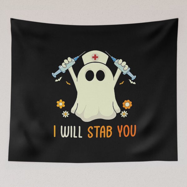 Item preview, Halloween Nurse I Will Stab You Ghost Nurse Funny Halloween designed and sold by NewDayDesigns.