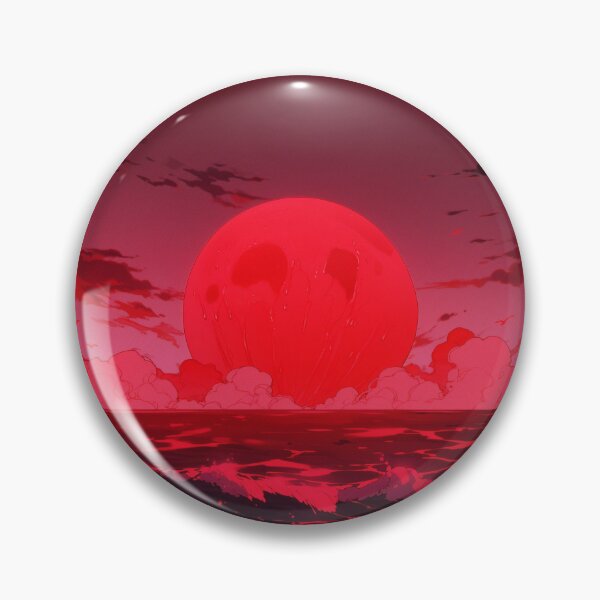 Item preview, Red Moon over Sea – Inspired by Neon Genesis Evangelion designed and sold by animaesthetic.