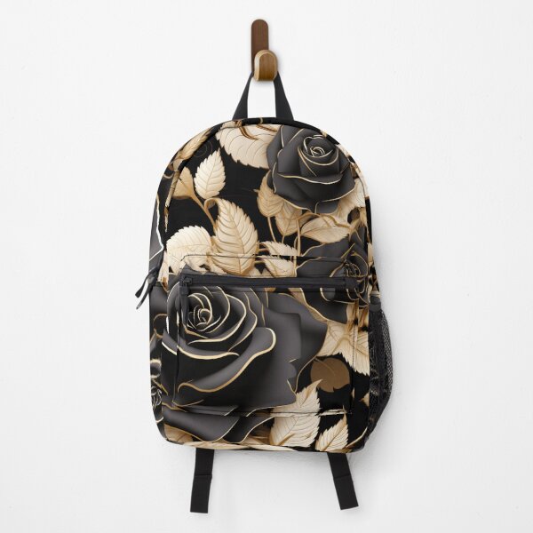 Item preview, Black Roses with golden leaves, inticate detaled pattern, classic vintage design designed and sold by Vindbult.