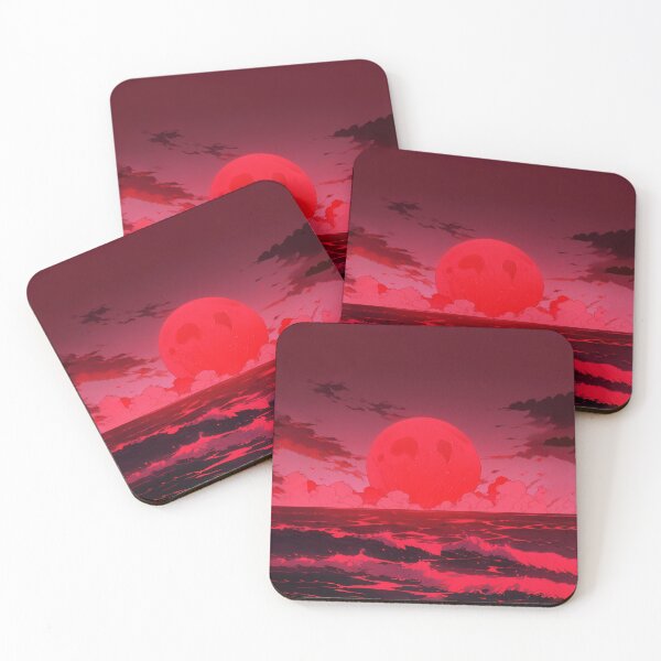 Item preview, Red Moon over Sea – Inspired by Neon Genesis Evangelion designed and sold by animaesthetic.