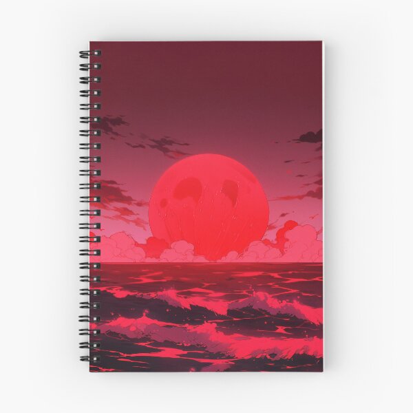 Item preview, Red Moon over Sea – Inspired by Neon Genesis Evangelion designed and sold by animaesthetic.