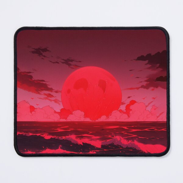 Item preview, Red Moon over Sea – Inspired by Neon Genesis Evangelion designed and sold by animaesthetic.
