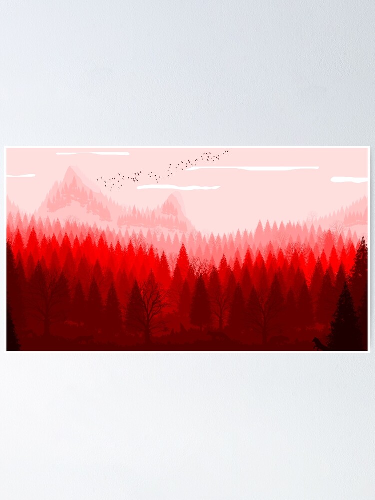 Roter Berg Poster Von 0l Fox L0 Redbubble