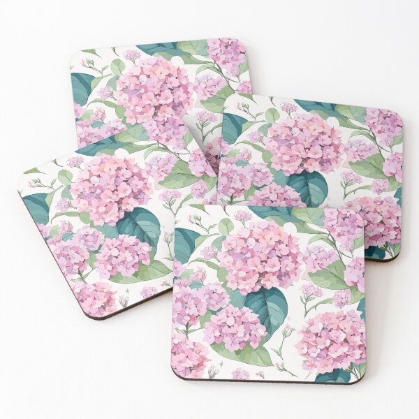 Item preview, Pink Hydrangea Flower Pattern on White  designed and sold by GraphicsClub.