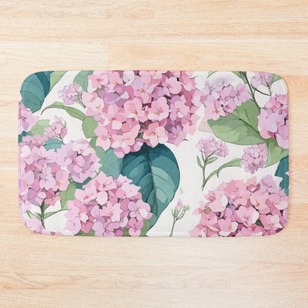 Item preview, Pink Hydrangea Flower Pattern on White  designed and sold by GraphicsClub.