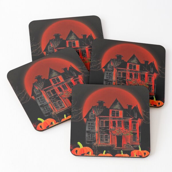 Item preview, old mansion in halloween time with scary pumpkins designed and sold by Lemarij.