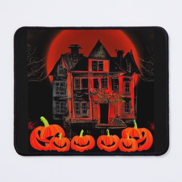 Item preview, old mansion in halloween time with scary pumpkins designed and sold by Lemarij.