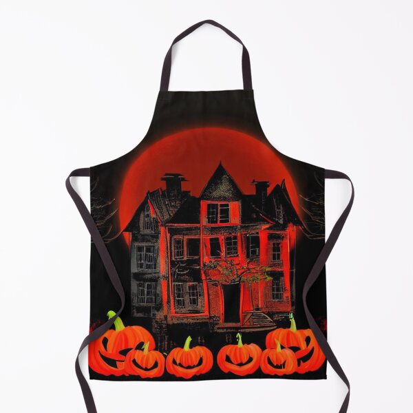 Item preview, old mansion in halloween time with scary pumpkins designed and sold by Lemarij.