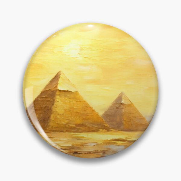 Item preview, The Pyramids of Giza, Egypt, Yellow, AI Generated Art - One of the Seven Wonders of the Ancient World designed and sold by studioSharonKay.
