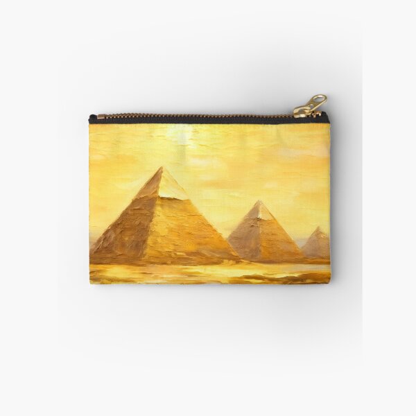 Item preview, The Pyramids of Giza, Egypt, Yellow, AI Generated Art - One of the Seven Wonders of the Ancient World designed and sold by studioSharonKay.