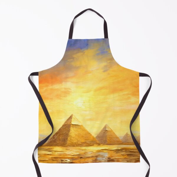 Item preview, The Pyramids of Giza, Egypt, Yellow, AI Generated Art - One of the Seven Wonders of the Ancient World designed and sold by studioSharonKay.