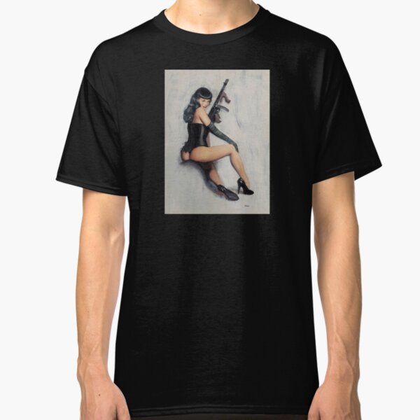 Bettie Page Tommy Gun Classic T-Shirt