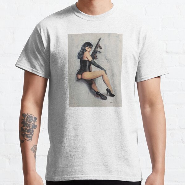 Bettie Page Tommy Gun Classic T-Shirt